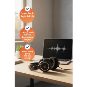 Resim OneOdio Monitor 80 Kulak Üstü Kablolu Stüdyo Kulaklığı - 250 Ohm, Hi-Res Audio Yüksek Çözünürlüklü, 40 mm Sürücü 