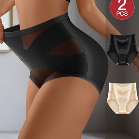 Resim 2 adet Kadın Yüksek Bel Karın Kontrol Külotu - Ayarlanabilir Askılılar ile Nefes Alabilen File, Her Gün Rahatlık ve Güven için Zarif Düz Renk Tasarımı, Rahat İç Çamaşırı, Dikişsiz İç Çamaşırı, Şık İç Çamaşırı, Pürüzsüz Dokusu 