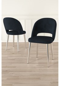 Resim Canisa Pane Serisi 2 Adet Antrasit Mutfak Sandalyesi Babyface Kumaş Krom Kaplama Ayak Antrasit Sandalye Krom Ayak 