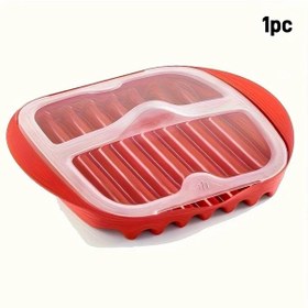 Resim Honeybeeshop 1 Adet Mikrodalga Pastırma Tepsisi Kapaklı Yapışmaz Plastik Bbq Restoran 