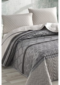 Resim Kapitone Yatak Örtüsü Seti Tek Kişilik Creative Gri 