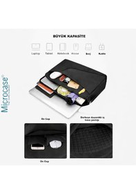 Resim Microcase Xiaomi Redmi Pad Se Macbook Uyumlu Laptop Çantası 2 Bölmeli + Bluetooth Klavye+mouse+tablet Standı Siyah Al5568 