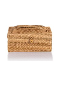 Resim Meander Rattan El Yapımı Dikdörtgen Büyük Boy Peçetelik 23x12x11c Naturel 