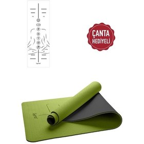 Resim Gymo Sembol Hizalamalı 6mm Tpe Yoga Matı Pilates Minderi Yeşil 