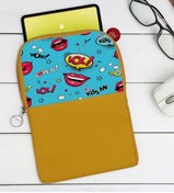 Resim Bk Gift Gift Pop Art Tasarımlı Taşınabilir Koruyucu Tablet Kılıfı & Organizer Çanta - Sarı-6 