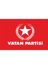 Resim Masa Üstü Vatan Partisi Bayrağı 15x23cm Masa Bayrağı 