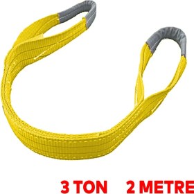 Resim Badem10 Sapan Polyester Spanzet 3 Ton 2 Metre Sarı Sağlam Yük Kaldırma Taşıma İndirme Halat 