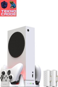 Resim beboncool TYX-0663 XBOX SERİES S Uyumlu 800mAh X2 Pil Joystick Şarj Soğutucu Fan Stand 