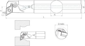 Resim P Sistem - ISO A-PDUNR/L 93° İç Çap Torna Kalemi 