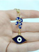 Resim biuti Yeni Araba Hediyesi Metal Nazar Boncuğu Araba Dikiz Ayna Süsü Lüks Aksesuar, Metalik İpli 