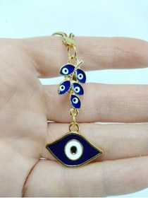 Resim biuti Yeni Araba Hediyesi Metal Nazar Boncuğu Araba Dikiz Ayna Süsü Lüks Aksesuar, Metalik İpli 