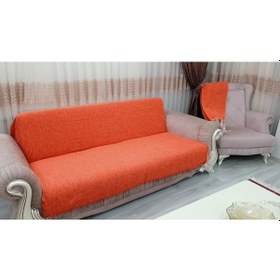 Resim Şönil El Dokuma Kolsuz Koltuk Örtüsü 3+3 -oranj 