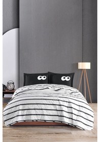 Resim Kapitone Yatak Örtüsü Seti Çift Kişilik Funny Siyah-kahve Siyah-kahve 