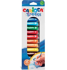 Resim Carioca Guaj Boya Süper Yıkanabilir Metal Tüpte - 12 Renk x 12 ML 