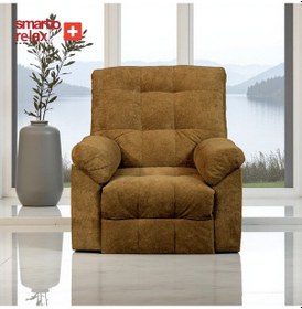 Resim Smarto Relax Tv Koltuğu Bodrum Sabit Ergonomik Sırt Dayama Ergonomik Kadife Polyester Kahverengi Dekoratif Baba Koltuğu Kahverengi 