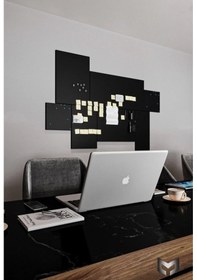 Resim Yiğit Metal Mıknatıslı Pano Siyah Ofis/çalışma Odası İçin Mıknatıs Hediyeli Metal Magnet Hatıra Panosu 50x70cm 50 x 30 CM 