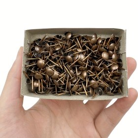 Resim 300/1000 Adet Kırmızı Bronz Demir Koltuk Çivisi Antika Büyük Başlı Perçinler Yumuşak Kaplama Retro Mobilya Pimleri Yuvarlak Baş Dekoratif Çivi, Mobilya, Mücevher Kutuları ve Ahşap Ürünler İçin Uygun Boyut 7.8*14mm 