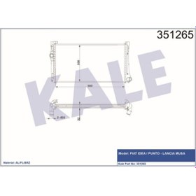 Resim KALE OTO Radyatör 351265 Radyatör Al/Pl/Brz Idea-Punto-Lancia Musa 