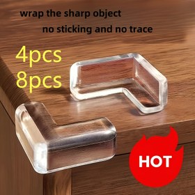 Resim 4/8 adet Şeffaf Silikon Mobilya Köşe Koruyucuları, Masa Kenar Koruyucuları ve Pencere Kenar Koruyucuları - Dayanıklı Silikon Malzeme, Masalar, Dolaplar vb. için Uygun, Çarpışmalar ve Hasarlar Azaltır, Modern Tasarım, Pürüzsüz Yüzey 