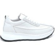 Resim Derinet Hakiki Deri Bağcıklı Kadın Sneaker 