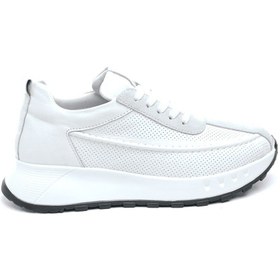 Resim Derinet Hakiki Deri Bağcıklı Kadın Sneaker 