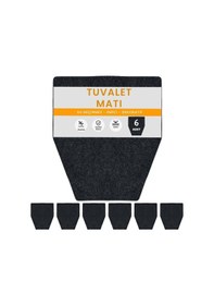 Resim Kaydırmaz Yıkanabilir Tuvalet Halısı Emici Su Geçirmez Koku Tutmaz Dayanıklı Pisuvar Matı 6'lı 44x53 Siyah 