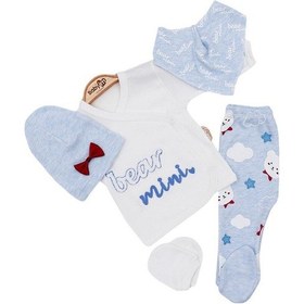 Resim Mdm Bear Nakişli 5'li Zibin Takim 3 Ay Mavi 