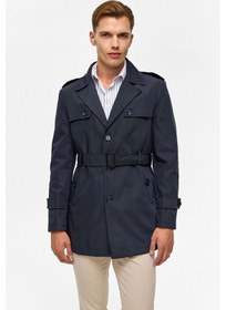 Resim Süvari Slim Kalıp Lacivert Erkek Trençkot Mn2008700522 Lacivert 