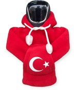 Resim KYLE XM Ay Yıldız Türk Bayragı Polar Vites Kıyafeti Araç Aksesuarı Hoodie Kapşonlu Vites Poları Sweatshirt 