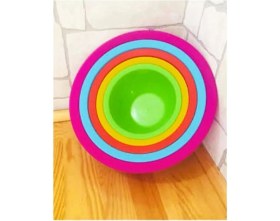 Resim Yuvarlak Badya Seti 5'li Renkli 