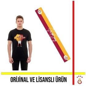 Resim Galatasaray Lisanslı Icardi T-shirt Ve Yazılı Şal Atkı Siyah 