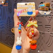 Resim Silver1 Miffy Tavşan Bebek Anahtarlık Kolye Kadın Zarif Diy Boncuklu Çift Anahtarlık Kitap Çantası Çekicilik (Yurt Dışından) 