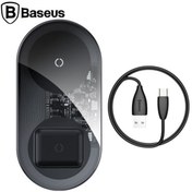 Resim Baseus Wxhk-01 Simple 2in1 Kablosuz Wireless Şarj 18W - Siyah 