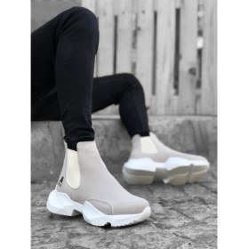 Resim BOA BA0444 Bağcıksız Rahat Yüksek Taban Gri Erkek Spor Yarım Bilek Bot 
