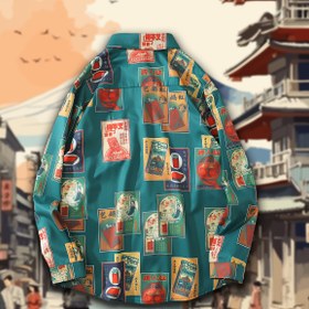 Resim Vintage Stil Japon Cardpostal Uzun Kollu Gömlek - Bej / M 
