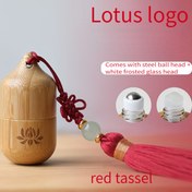 Resim Püsküllü Bambu Esansiyel Yağ Rulo Şişeleri 0.03oz - Oval, Hipoalerjenik, Elde Yıkanabilir - Ahşap Seyahat Parfüm Örnek Rulo Seti 
