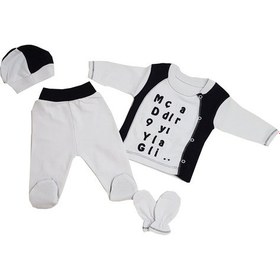 Resim Fanatik Beşiktaş Taraftar 4 Parça Hastane Çıkışı Set Yenidoğan Çok Renkli 