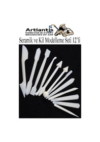 Resim Seramik Kil Çömlek Modelleme Seti 12 Parça 1 Paket Polimer Kil Şekillendirici Modelaj Oyma Temizleme Marzipan Çiçek 