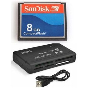 Resim Pmr 8 Gb Compact Flash Hafıza Kartı - Usb 2.0 Cf Kart Okuyucu 