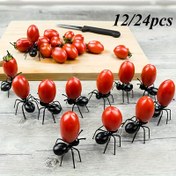 Resim 12/24 adet Ant Tasarımı Meyve Çatalı, Polipropilen (PP) Plastik Malzeme, Tüm Festival Partileri İçin 