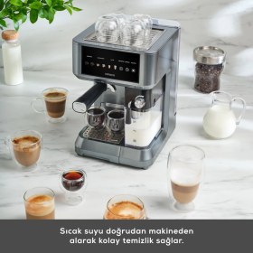 Resim Karaca Mycaffe Barista S10 Entegre Süt Hazneli Otomatik Espresso Latte ve Cappuccino Mak. Galaxygrey 