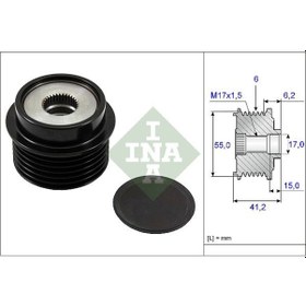 Resim INA 535023110 Alternator Gergi Rulmani 6 Kanal Corolla Uyumlu Auris 1.6 Benzinli 2007-2018 274150T020 (WY892912) 