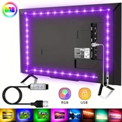 Resim RGB TV Arka Plan LED Şerit Işık Lambası, 3 Tuş Yüksek Parlaklık Kontrolü Esnek Yapışkan Bant Lambası, TV Arka Planı, Oyun Odası Dekorasyonu, Cadılar Bayramı, Noel, Kurban Bayramı için Uygun 
