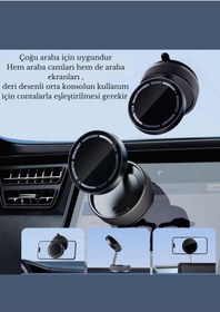Resim howear 360 Derece Ayaralanabilir Vakumlu Manyetik Vantuz Telefon Montajı Serbest Telefon Tutucu 