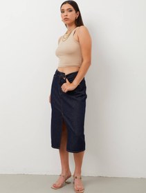 Resim Banny Jeans Kadın Yırtmaçlı Midi Jean Etek 