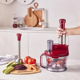 Resim Kırmızı 2000W Mutfak Robotu, Güçlü ve Şık Tasarım, Pratik Kullanım 