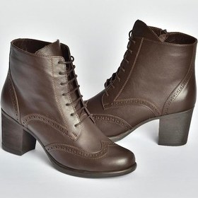 Resim Fox Shoes V468300903 Kahverengi Hakiki Deri Kalın Topuklu Kadın Bot Kahverengi-hakiki Deri 