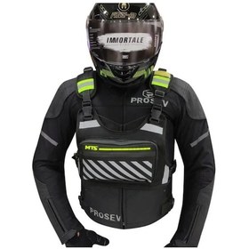 Resim Motosiklet Ve Bisiklet Uygun Reflektörlü Göğüs Çantası Siyah Lüx Motor Çantası Çok Renkli 