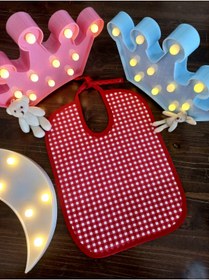 Resim tezgahist Kırmızı kareli bebek mama önlüğü (6Ay) 
