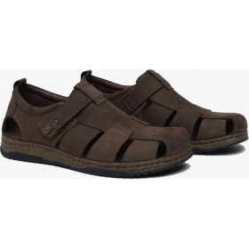 Resim Greyder Erkek Kahverengi Nubuk Hakiki Deri Sandalet 6Y1CS64806 